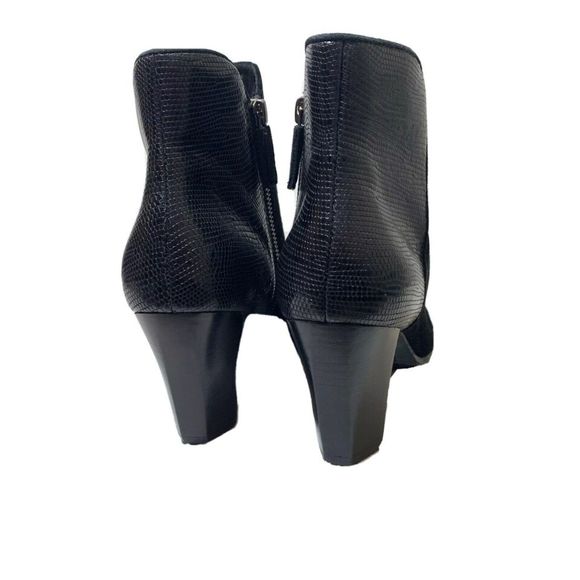 Eileen Fisher Black Lizard Embossed Leather Suede Zip Ankle Boots Sz 8.5 - Picture 4 of 12